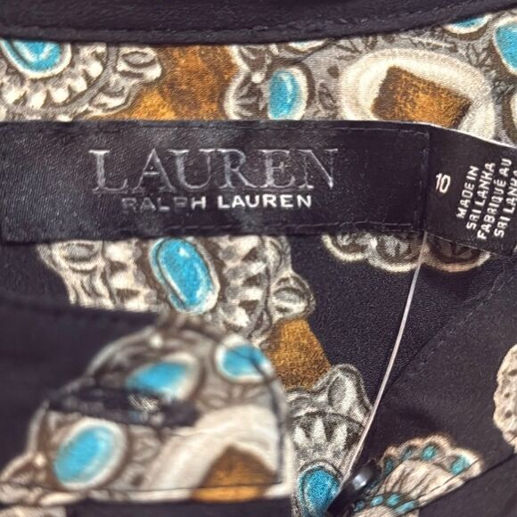 Lauren Ralph Lauren Plus-Size Belt-Print Crepe Shirtdress - Picture 6 of 7